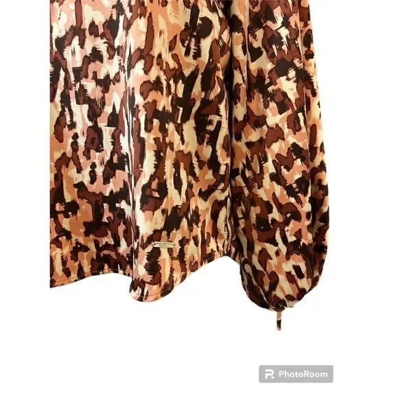 Andrew Marc New York Womens Animal Print Top Blouse Size S - Picture 3 of 9